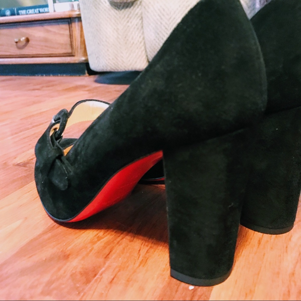 Christian Louboutin Red Sole Suede Heels Brand New
